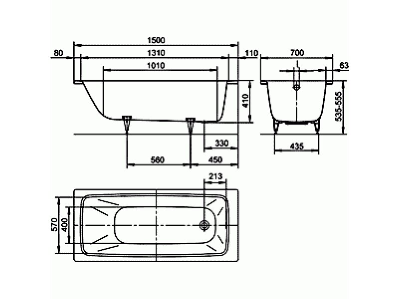 Купить Стальная ванна Kaldewei Cayono мод. 747, 150 х 70 см, anti-slip + easy-clean, 2747.3000.3001