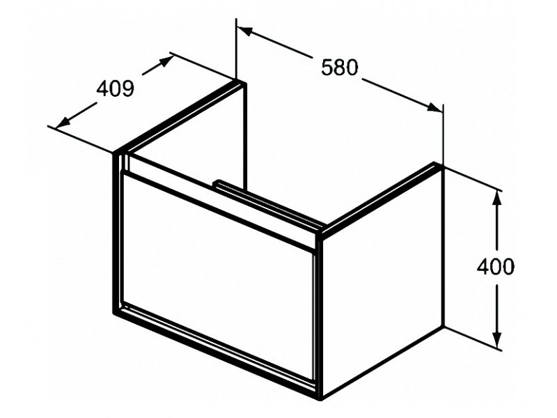 Купить Тумба под раковину Ideal Standard Connect Air Cube 65 см, подвесная, темно-коричневый матовый, белый матовый, E0847VY