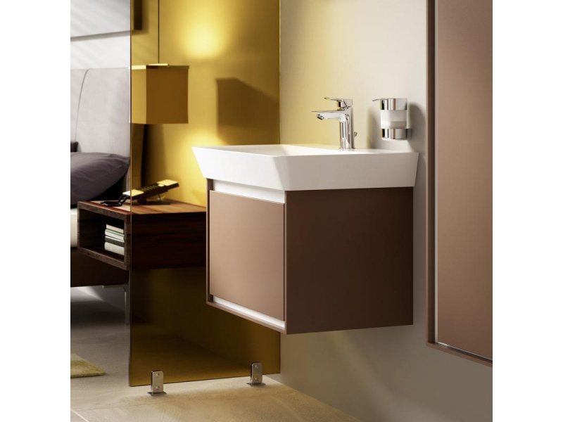 Купить Тумба под раковину Ideal Standard Connect Air Cube 65 см, подвесная, темно-коричневый матовый, белый матовый, E0847VY