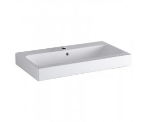 Раковина Geberit iCon 124075000, 75 х 48,5 см, перелив и отверстие под смеситель по центру, белая