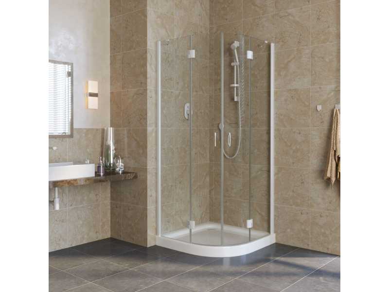 Купить Душевой уголок Vegas Glass AFS Lux, 80 x 80 x 189.5 см, профиль белый, стекло прозрачное
