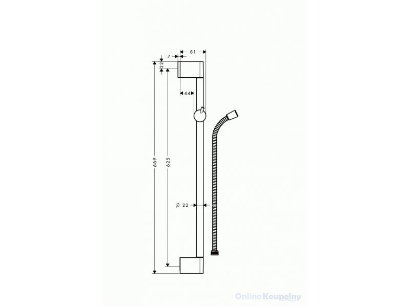 Купить Душевая штанга Hansgrohe Crometta Unica 27615000, шланг 65 см