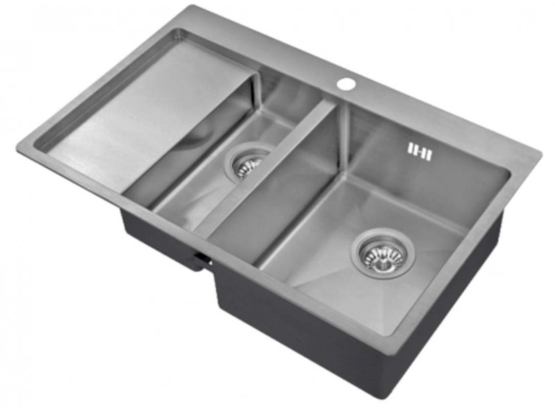 Купить Мойка Zorg Inox R 5178-2-R/L, 78 х 51 см, брашированная матовая нержавеющая сталь