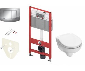 Инсталляция для унитаза TECE Base 9400405.WC1 с унитазом TECE V04 с кнопкой смыва TECEambia, хром глянцевый