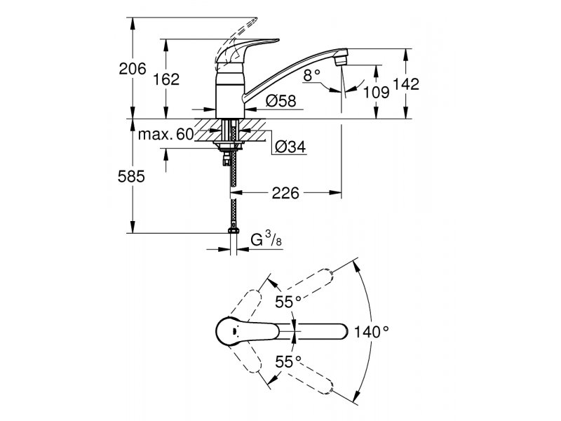 Купить Смеситель для кухни Grohe Euroeco 32750000