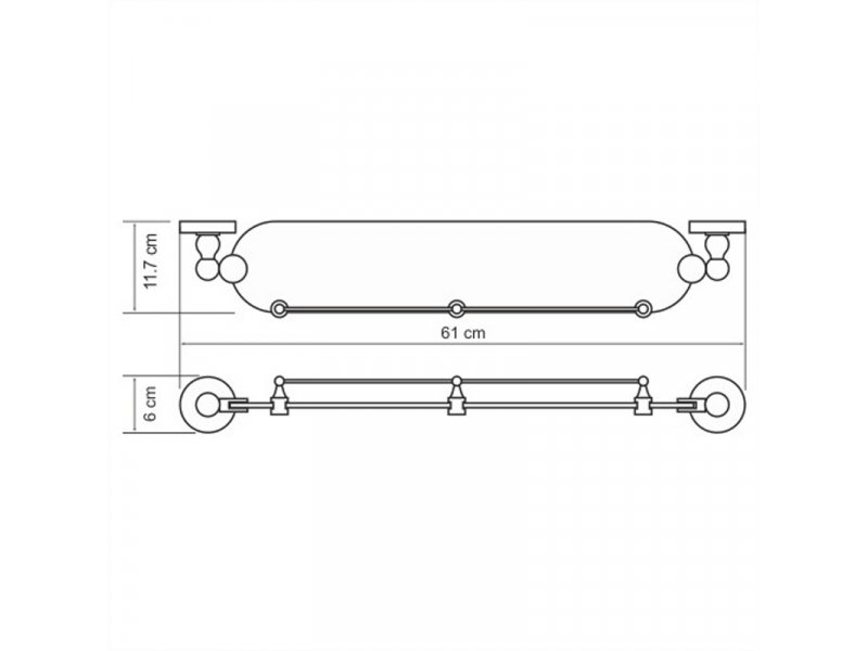 Купить Полка стеклянная с бортиком WasserKRAFT K-8544