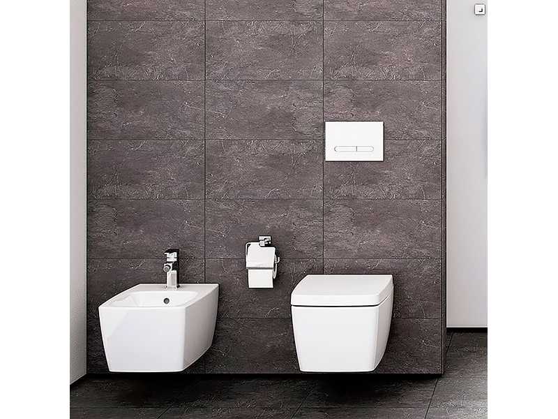 Купить Подвесной унитаз Vitra Metropole 7672B403-1084 безободковый, с функцией биде, VitraClean, со встроенным запорным клапаном (слева)