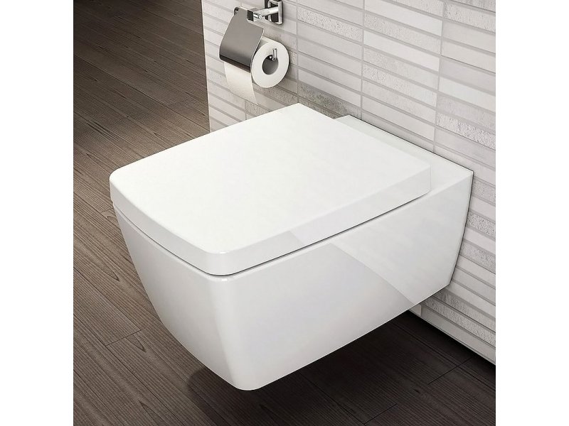 Купить Подвесной унитаз Vitra Metropole 7672B403-1084 безободковый, с функцией биде, VitraClean, со встроенным запорным клапаном (слева)