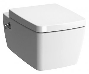 Подвесной унитаз Vitra Metropole 7672B403-1084 безободковый, с функцией биде, VitraClean, со встроенным запорным клапаном (слева)