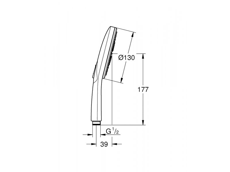 Купить Ручной душ Grohe Rainshower SmartActive 130, 26574A00, темный графит