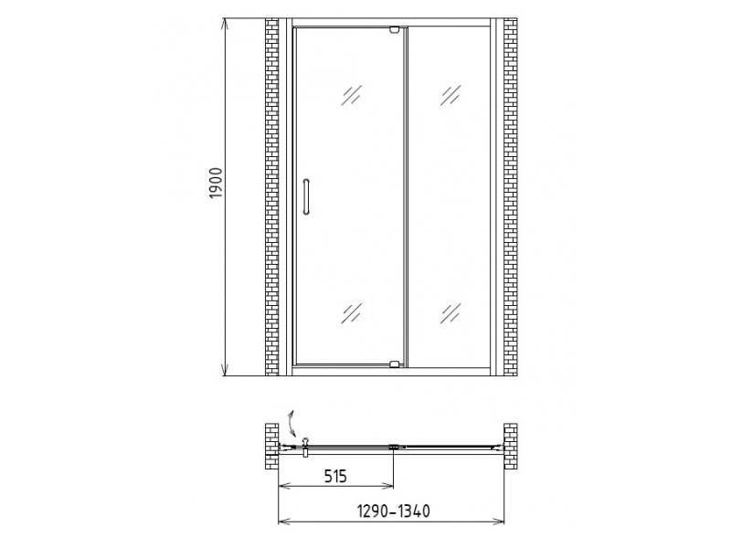Купить Душевая дверь Gemy Sunny Bay S28191D, 130 х 190 см, стекло прозрачное