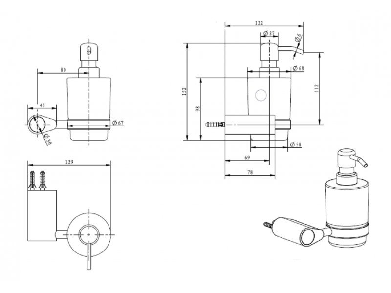 Купить Диспенсер Art&Max Verona Push AM-M-037-CR хром