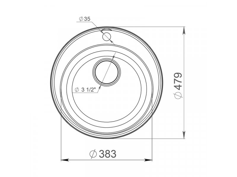 Купить Кухонная мойка GranFest Quarz Z 08, 47.9 x 47.9 см, черный