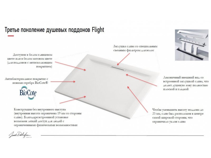 Купить Поддон Jacob Delafon Flight Pure E62324-F-00, 100 x 80 см, с антискользящим покрытием, белый