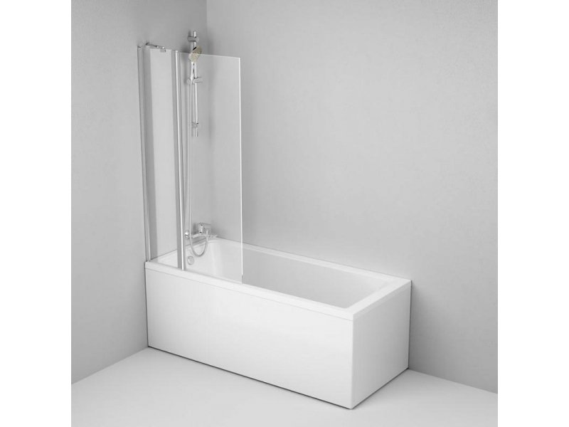 Купить Акриловая ванна Am.Pm Gem 150 x 70 см, с каркасом, шторкой, душевым гарнитуром и смесителем (W90ASET-150D3W5)
