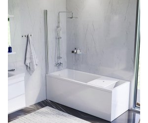 Акриловая ванна Am.Pm Gem 170 x 70см, с каркасом, шторкой, душевым гарнитуром и смесителем (W90ASET-170D8)