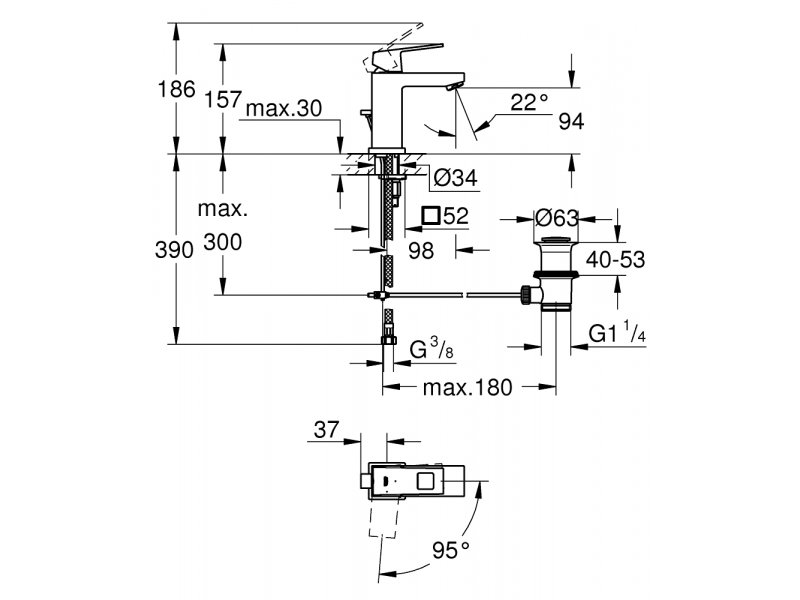 Купить Смеситель Grohe Eurocube 2339000E для раковины