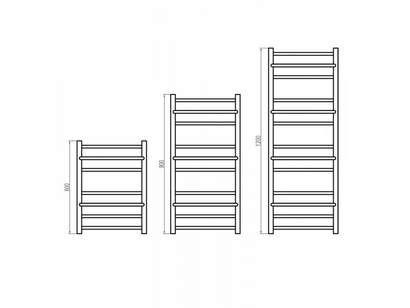 Купить Полотенцесушитель электрический Grota Vista 63 x 150 см, ширина 63 см, высота 150 см, матовый