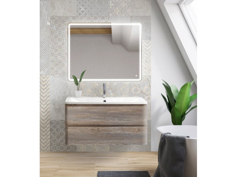 Купить Тумба под раковину BelBagno Albano-900 ALBANO-900-2C-SO-PS искусственный камень, цвет серый