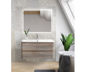 Тумба под раковину BelBagno Albano-900 ALBANO-900-2C-SO-PS искусственный камень, цвет серый