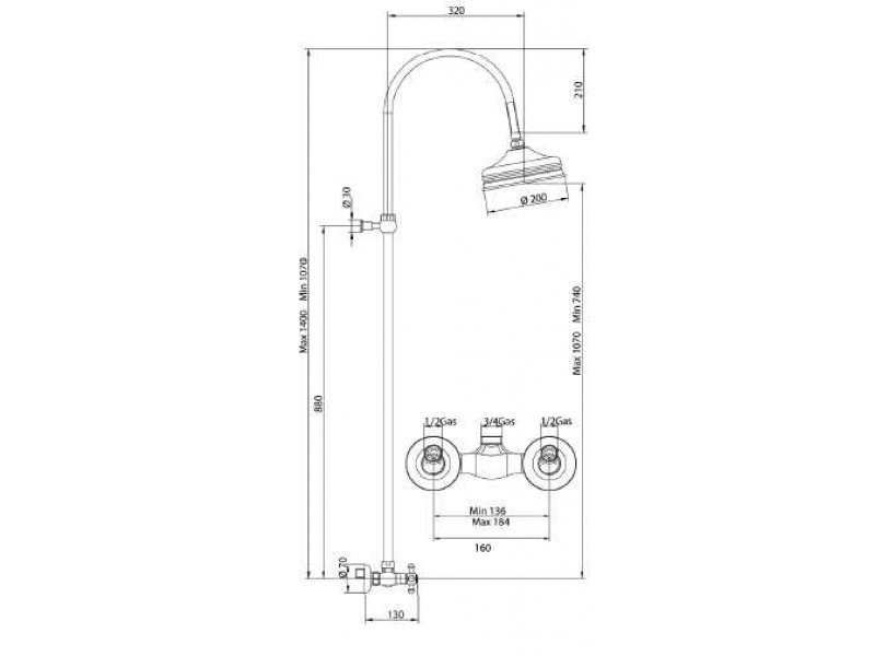 Купить Душевая система Bandini Antica 66492006D150