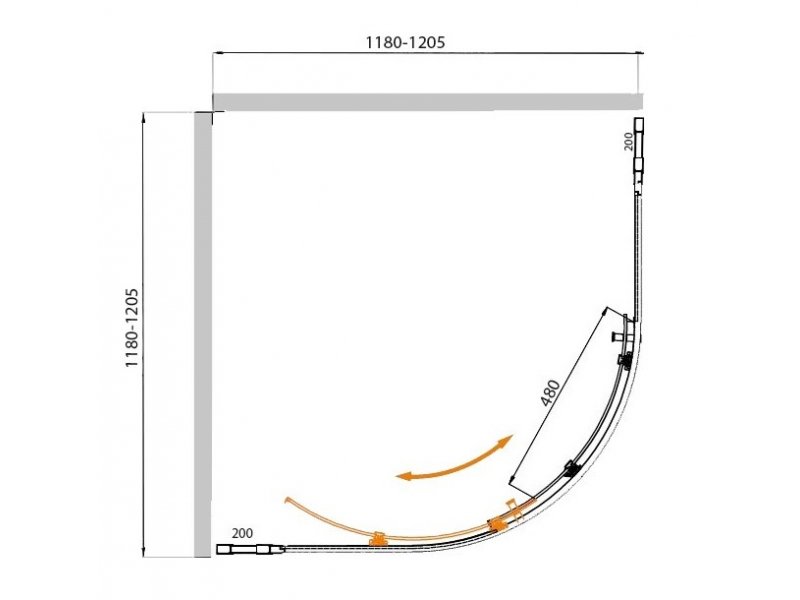 Купить Душевой уголок Cezares Molveno-R-11-100+20-P-Cr, 120 x 120 x 190 см, стекло текстурное Punto, хром