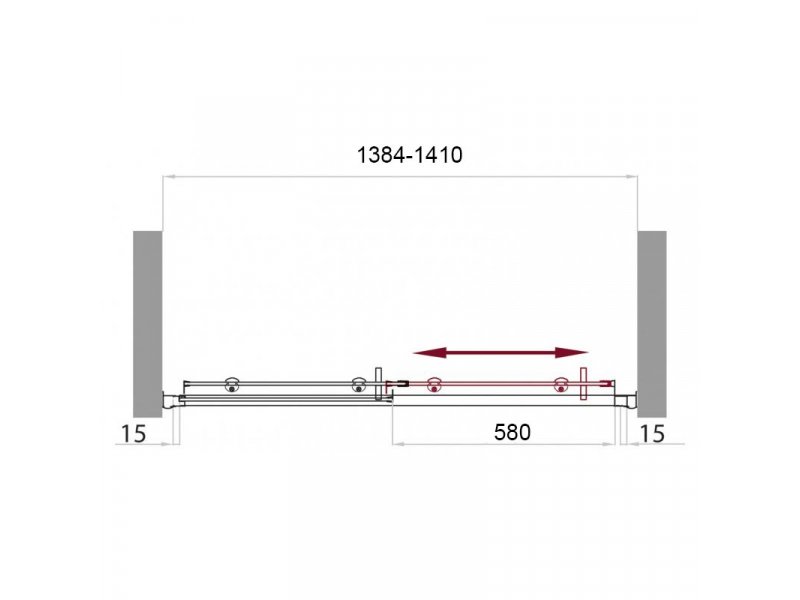 Купить Душевая дверь в нишу BelBagno Uno UNO-BF-1-140-P-Cr 140х185 см