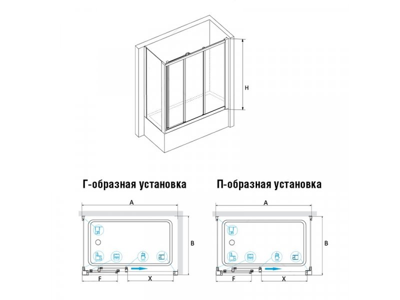 Купить Шторка на ванну RGW SC-81, 041181575-11, 150 x 75 x 150 см стекло прозрачное, хром