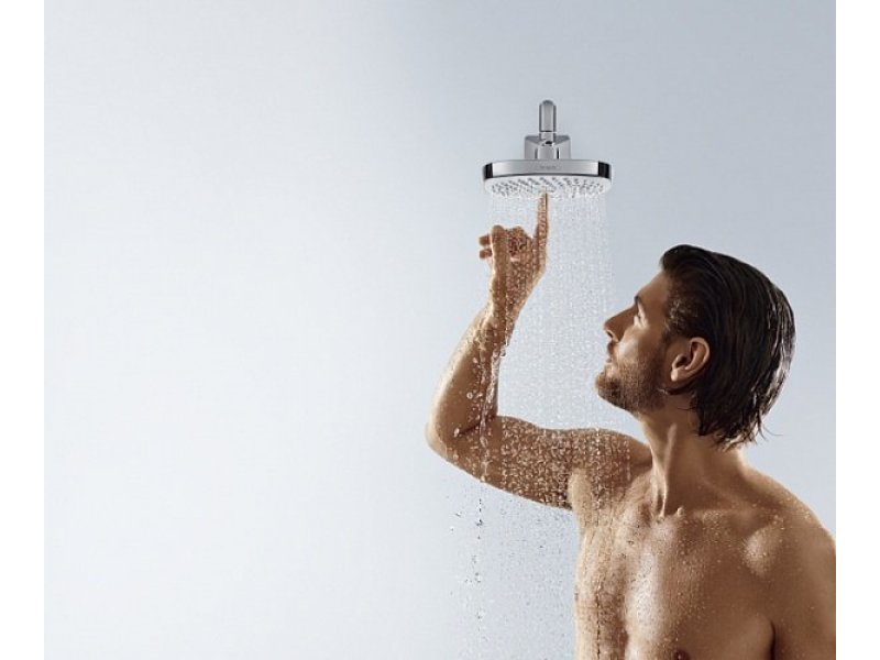 Купить Верхний душ Hansgrohe Croma Select E 180 EcoSelect, 18х18 см, 2 типа струи, без держателя, цвет хром/белый (26528400)