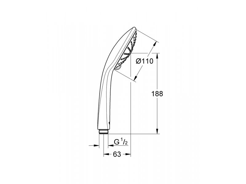 Купить Ручной душ Grohe Euphoria, 27221000 Massage, 3-х режимная, Ø110 мм
