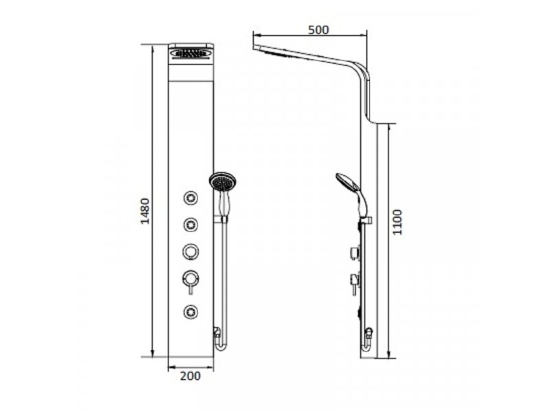 Купить Гидромассажная душевая панель RGW Shower Panels SP-06, 21140106-10, цвет матовый хром