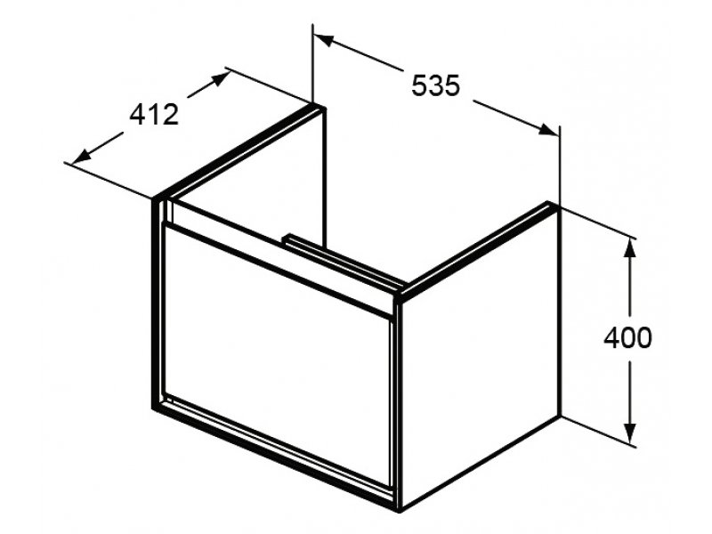 Купить Тумба под раковину Ideal Standard Connect Air Cube 60 см, подвесная, белый глянцевый, светло-серый матовый, E0846KN