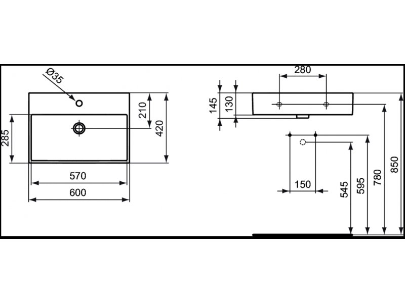 Купить Раковина Ideal Standard Strada K077801 60 см