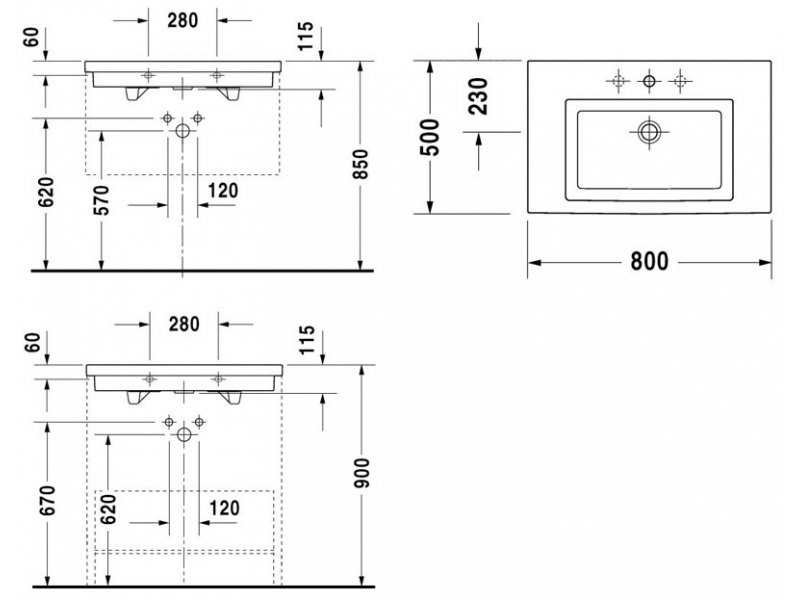 Купить Раковина Duravit 2nd floor 049180 00 00, 80*50 см