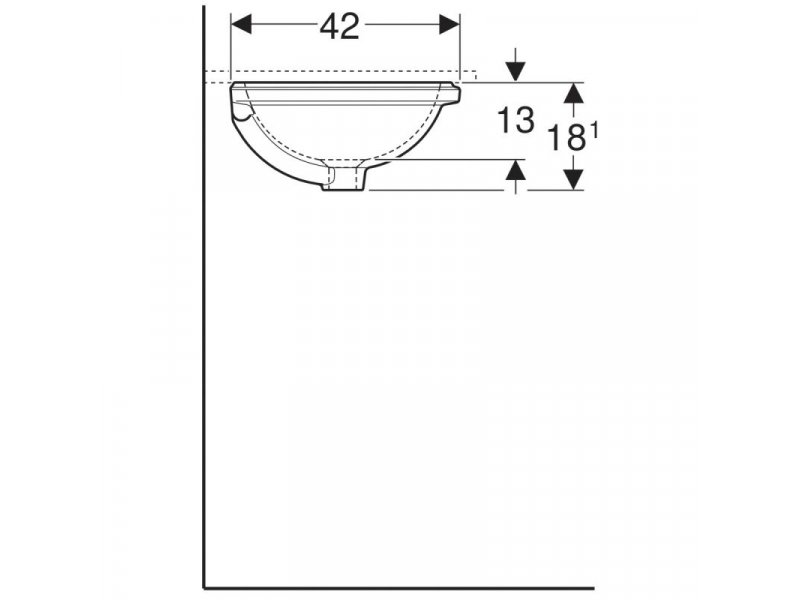 Купить Раковина Geberit Variform 500.750.01.2, 48 x 42 см, белая