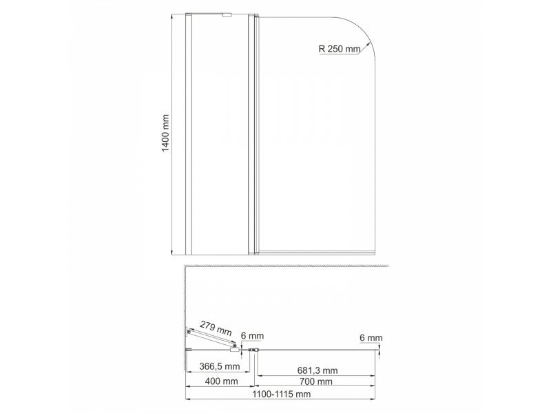 Купить Стеклянная шторка WasserKraft Leine 35P02-110 для душа, распашная, двустворчатая