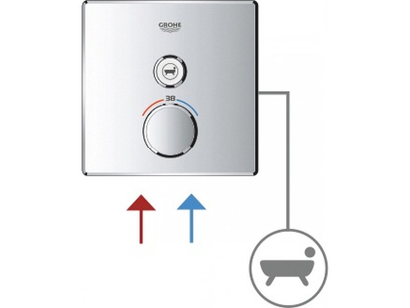 Купить Смеситель для ванны и душа Grohe Grohtherm SmartControl 29123000, хром