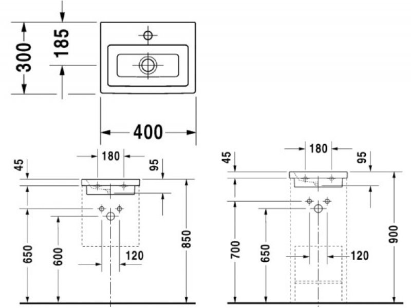 Купить Раковина Duravit 2nd floor 0790400000, 40*30*h9,5 см