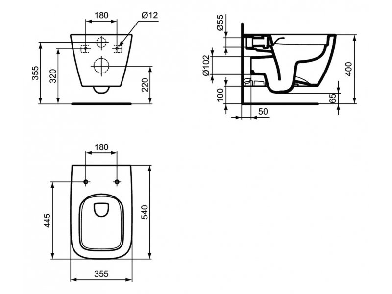 Купить Инсталляция Ideal Standard Prosys 2.0, без кнопки, R046367 с унитазом Ideal Standard i.life B Rimless безободковый c сиденьем микролифт, T461401, комплект, RI461402