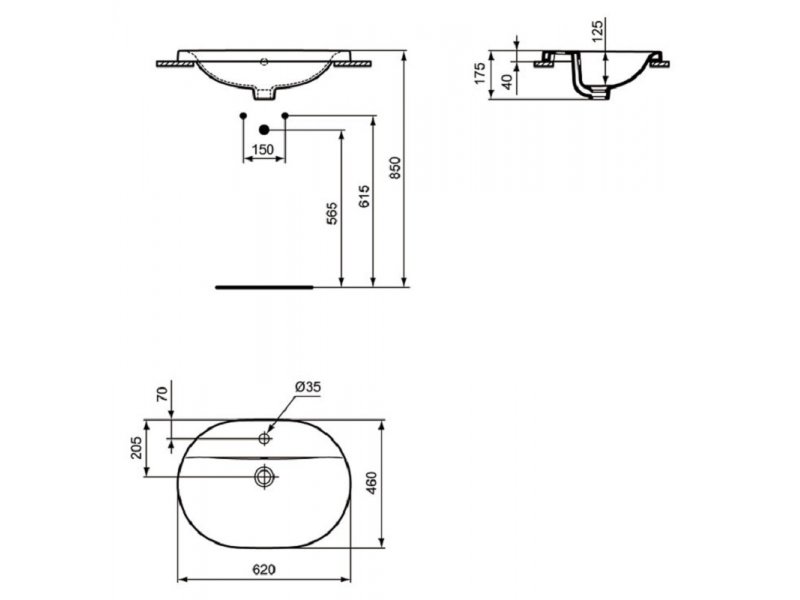 Купить Раковина Ideal Standard Connect E504001 62 см