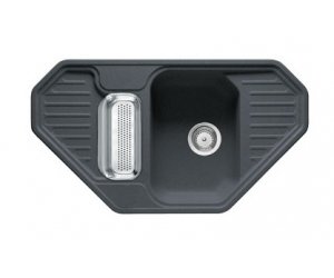 Мойка угловая Franke EUROFORM EFG 682 E, 114.0185.080, гранит, установка сверху, цвет графит, 90,5*50,5 см