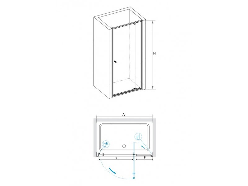 Купить Душевая дверь RGW PA-02, 41080200-11, 100 х 185 см распашная, стекло прозрачное, хром