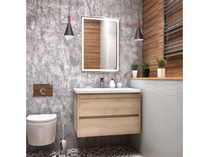 Купить Тумба под раковину Art&Max Family-750-2C-SO-PB, 75 x 48 x 55 см подвесная, бежевый (Pino Bianco)