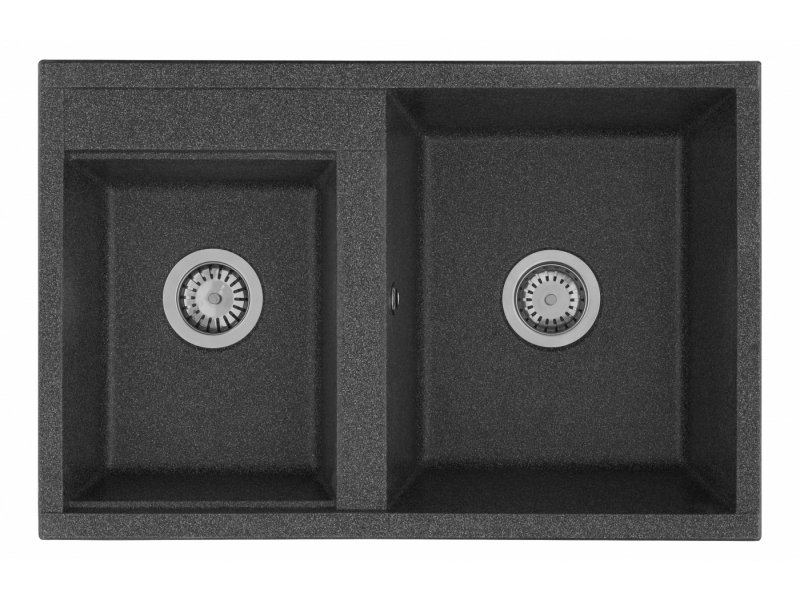 Купить Кухонная мойка Акватон Делия 78 DBL 1A723132DE210 78 x 52 x 21.8 см, графит