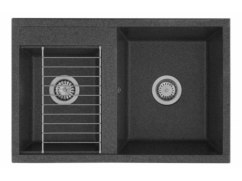 Купить Кухонная мойка Акватон Делия 78 DBL 1A723132DE210 78 x 52 x 21.8 см, графит