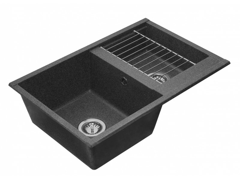 Купить Кухонная мойка Акватон Делия 78 DBL 1A723132DE210 78 x 52 x 21.8 см, графит