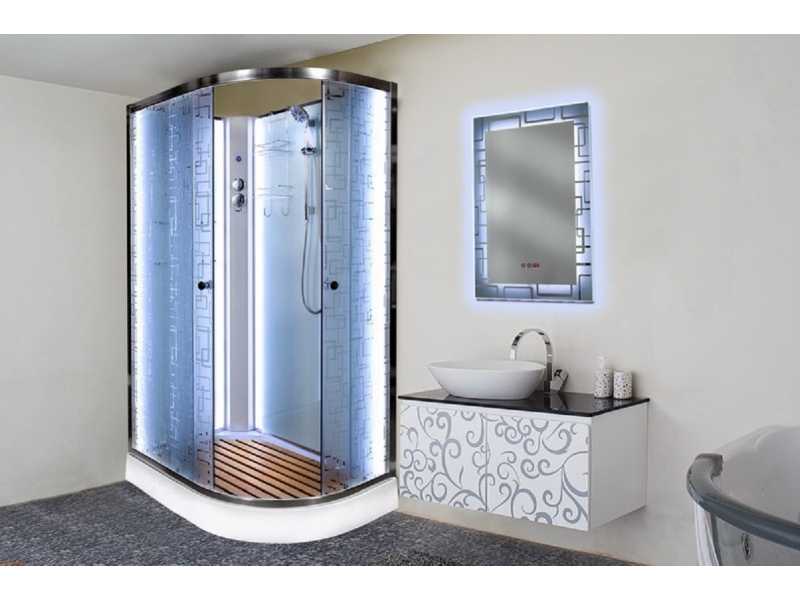 Купить Душевая кабина Deto Em EM2712 L/R N LED 120 x 80 см, без крыши, с Led подсветкой