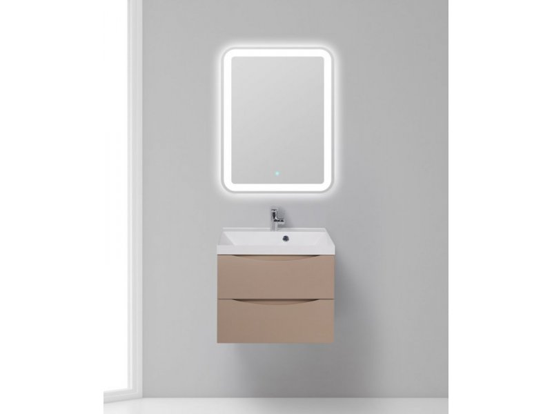 Купить Тумба под раковину BelBagno Marino MARINO-600-2C-SO-CL-P, 60 х 45 х 55 см, Cappuccino Lucido - бежевый глянец