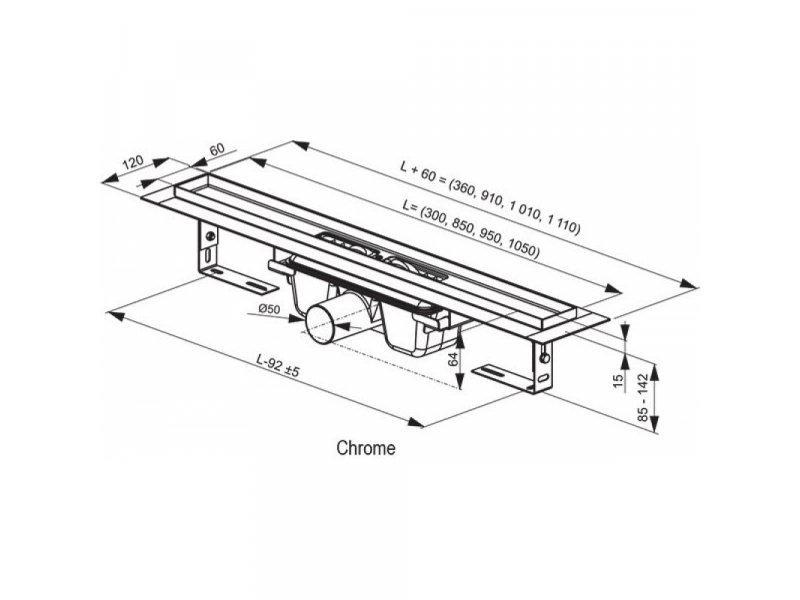 Купить Душевой канал Ravak OZ Chrome, 75 см, X01621