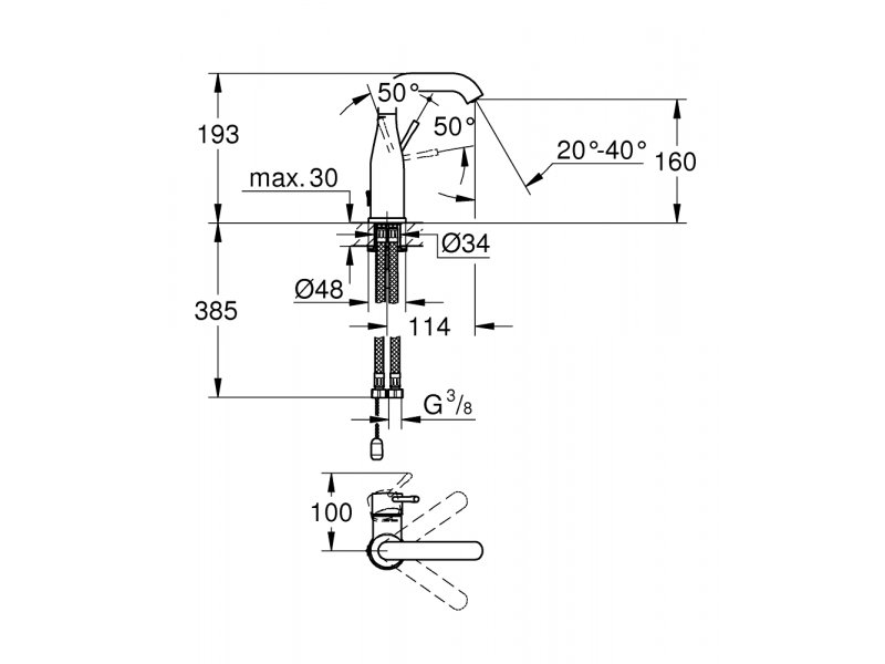 Купить Смеситель для раковины Grohe Essence New 23480001, хром